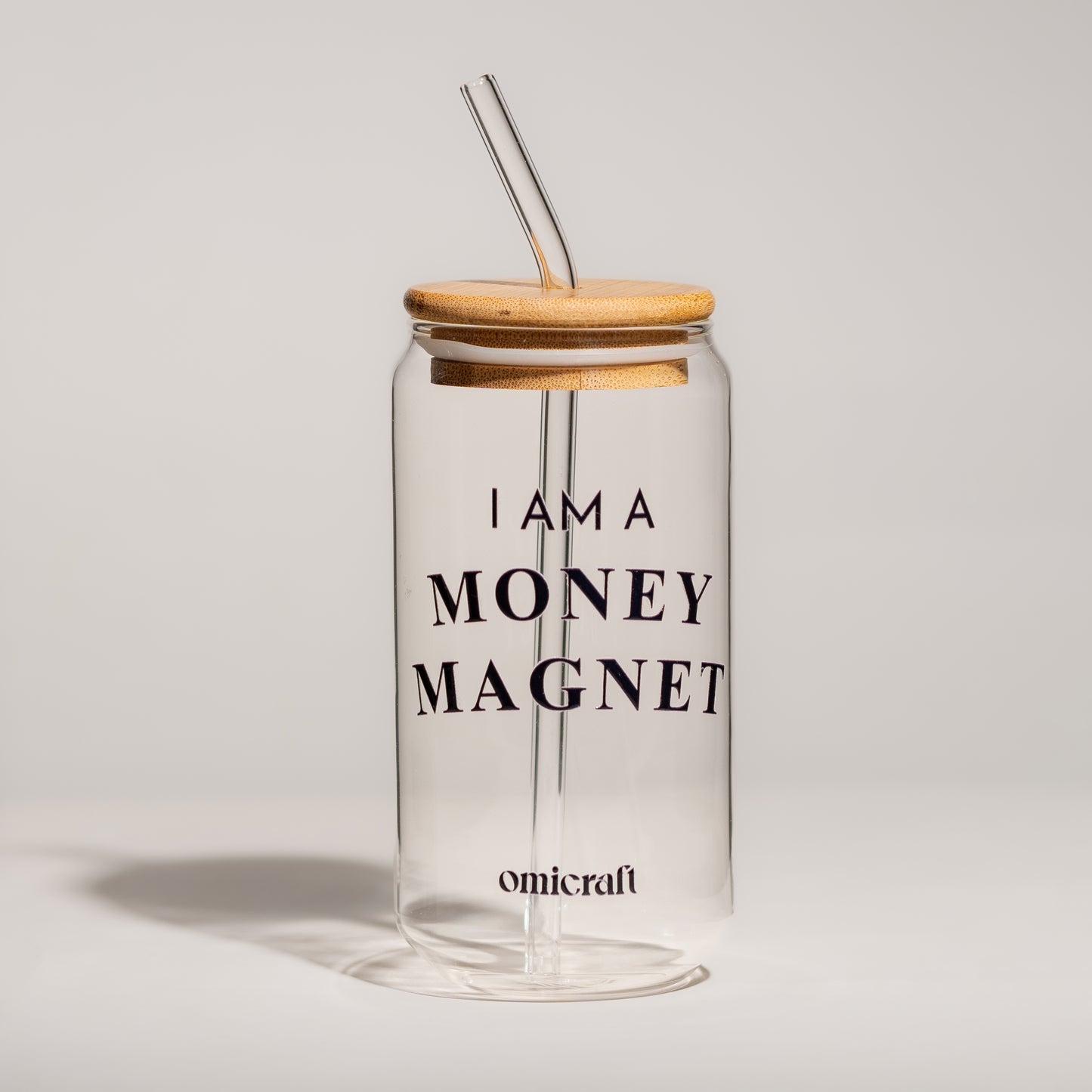 "I am a MONEY MAGNET" Glass Tumbler 550ml