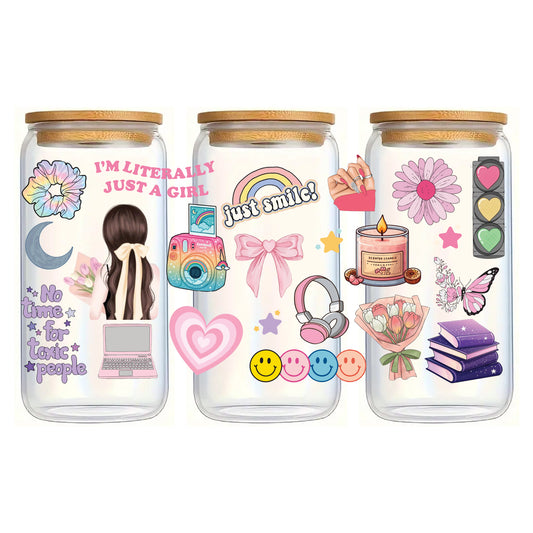 "Just Smile" Glass Tumbler 550ml