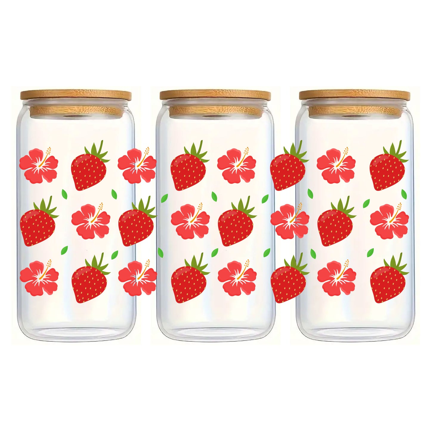 Strawberry glass cup 550ml