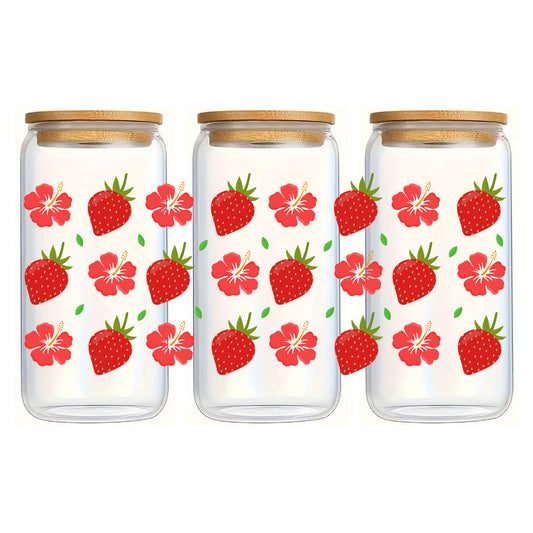 Strawberry glass cup 550ml